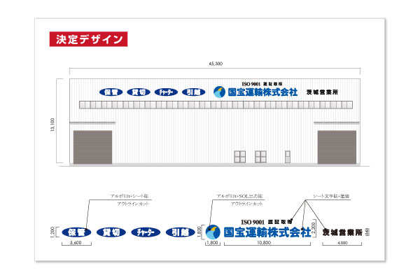 茨城県の運送会社の看板デザイン