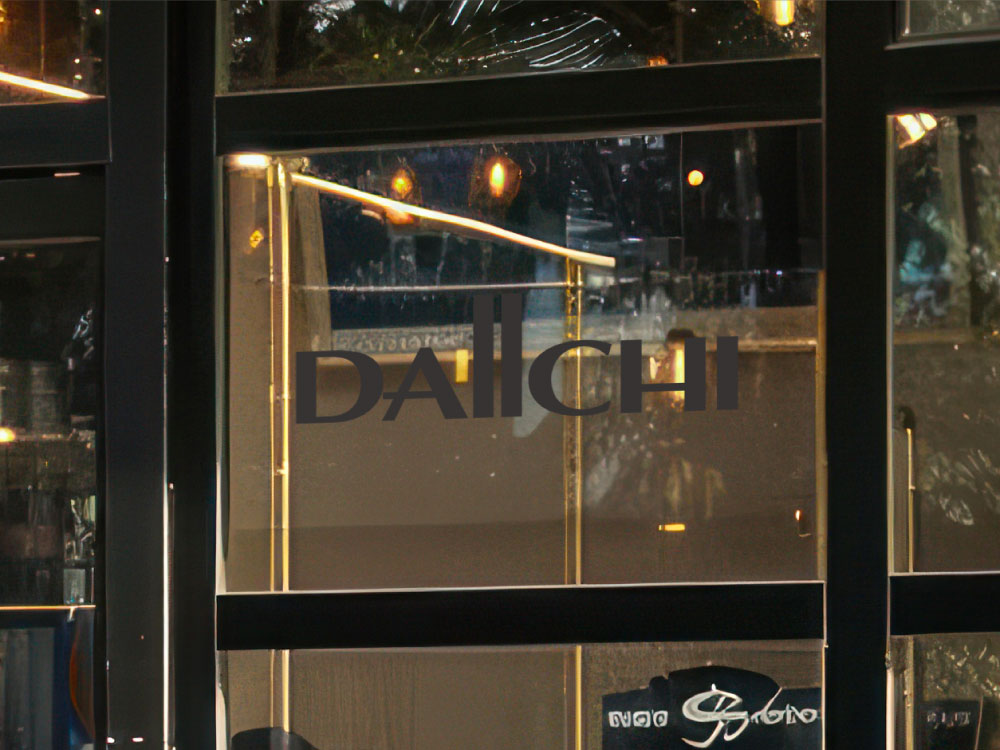 窓ガラスの黒文字サイン(カッティングシート)のサンプル