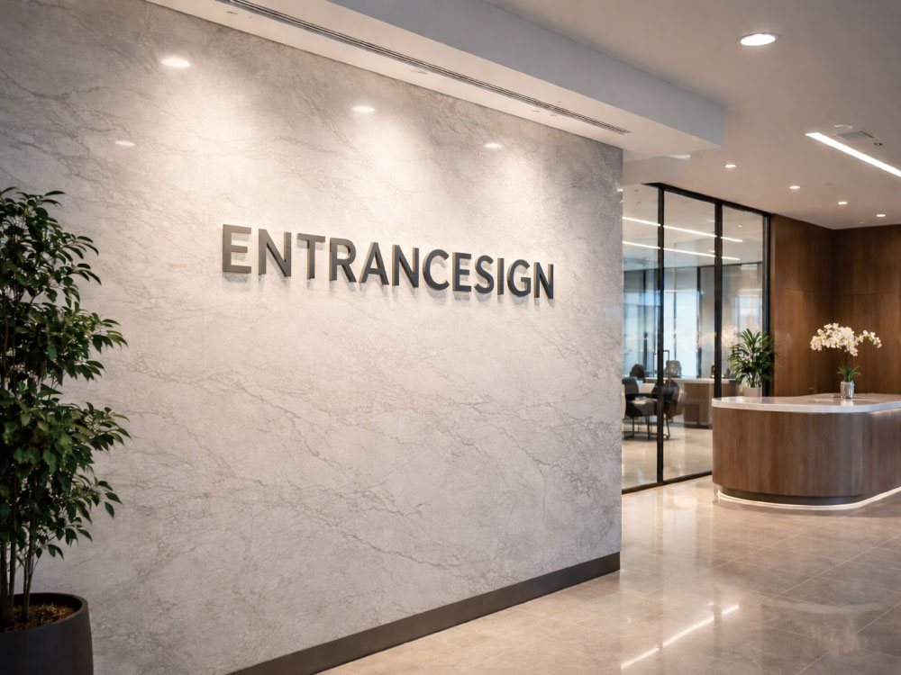 おしゃれで洗練されたエントランスサイン