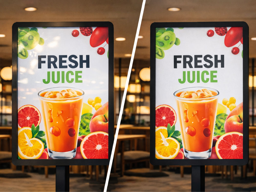 看板のラミネートの比較